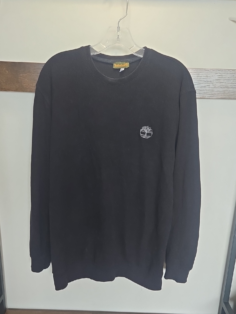Timberland Black Crewneck Sweater with White Tree Logo